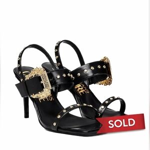 Authentic Versace Jeans Couture Black & Gold Heels US 8 / EU 39